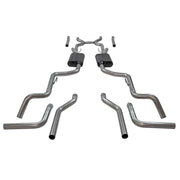Flowmaster 817937 - American Thunder Crossmember-Back Exhaust System Fits 1963-1966 GM C10/1000 Series V8 Truck, 2Wd Short And Long Bed, 2.5 Inch 409 Stainless Steel, Dual Exit Flowmaster 2