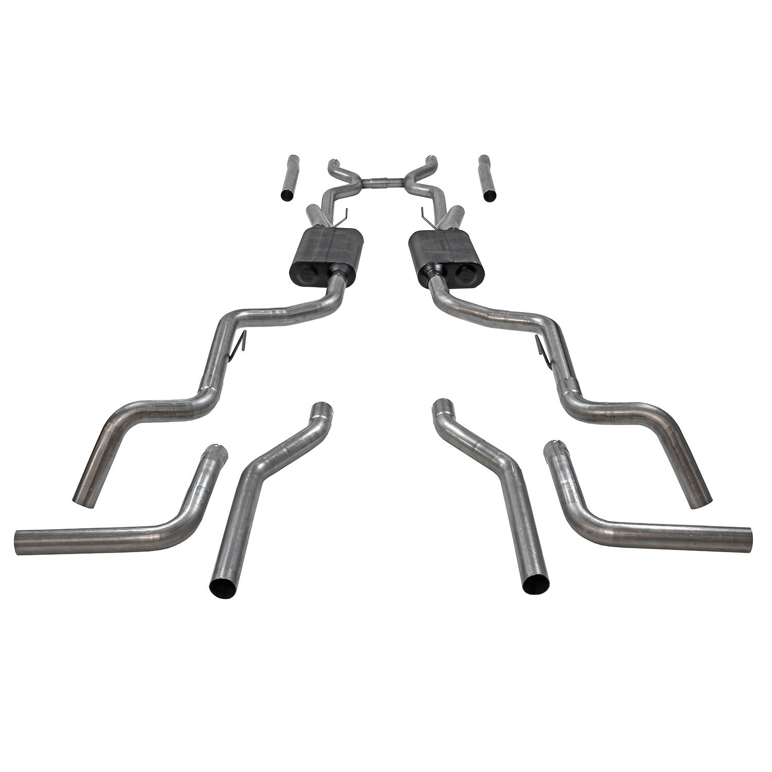 Flowmaster 817937 - American Thunder Crossmember-Back Exhaust System Fits 1963-1966 GM C10/1000 Series V8 Truck, 2Wd Short And Long Bed, 2.5 Inch 409 Stainless Steel, Dual Exit Flowmaster 2