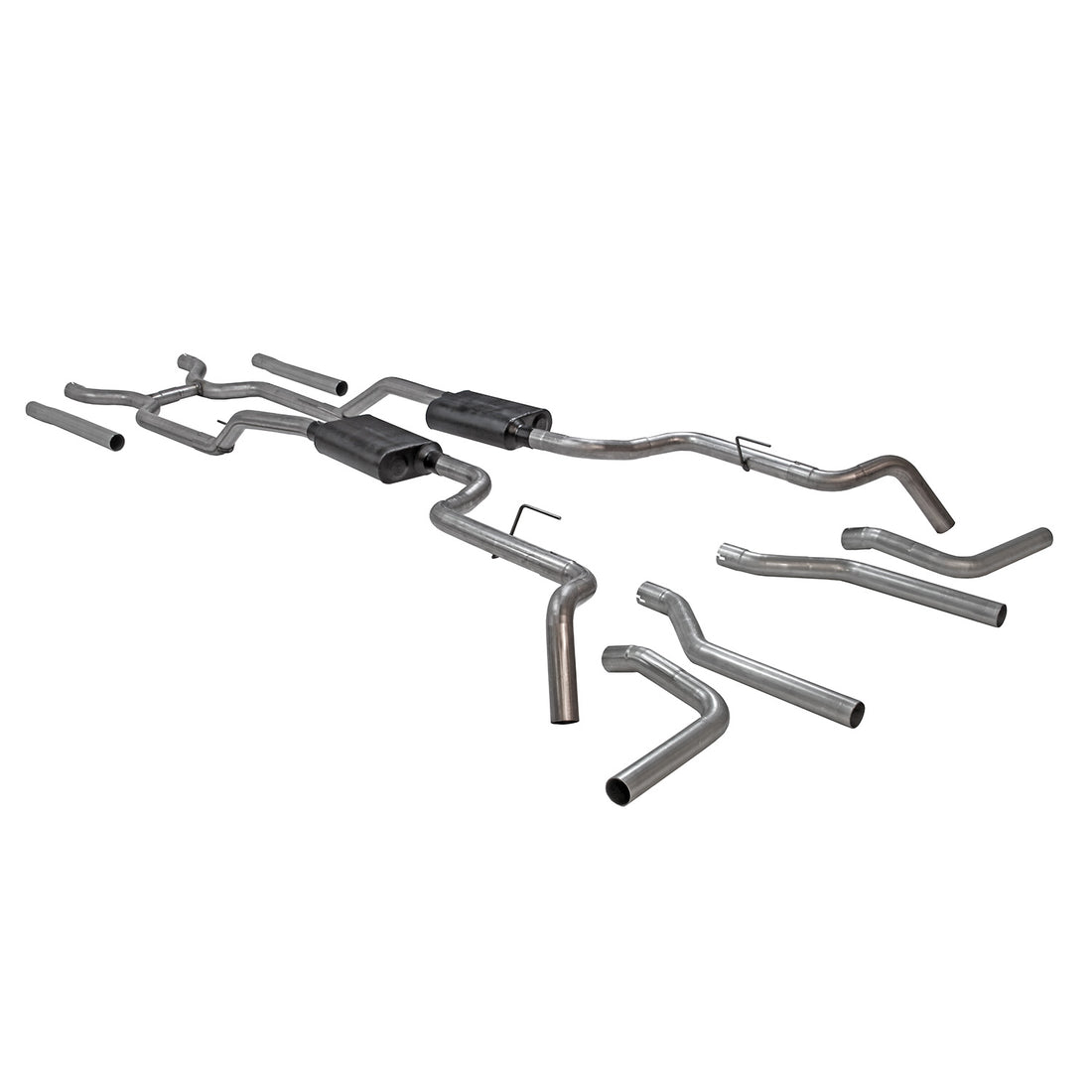 Flowmaster 817937 - American Thunder Crossmember-Back Exhaust System Fits 1963-1966 GM C10/1000 Series V8 Truck, 2Wd Short And Long Bed, 2.5 Inch 409 Stainless Steel, Dual Exit Flowmaster 3