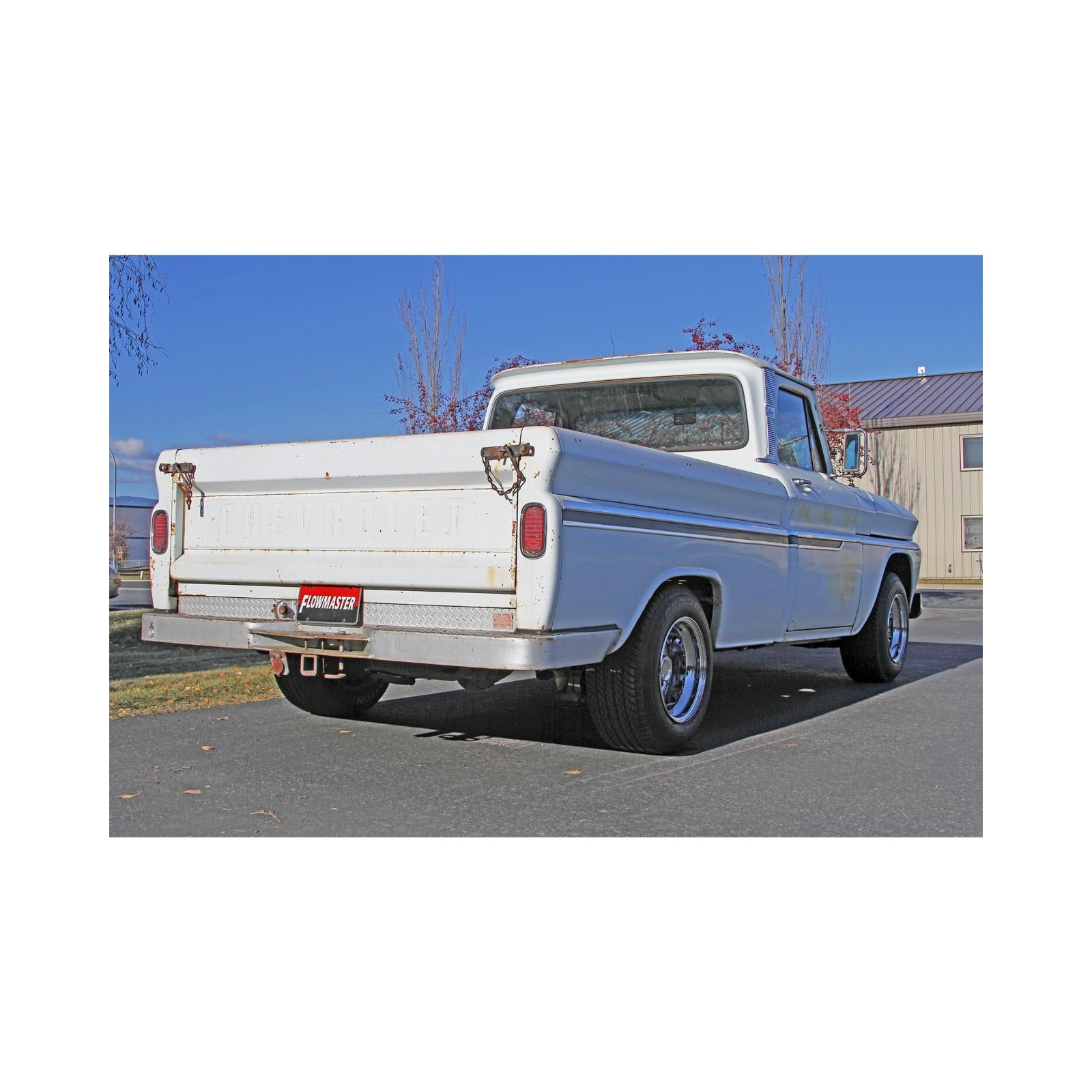 Flowmaster 817937 - American Thunder Crossmember-Back Exhaust System Fits 1963-1966 GM C10/1000 Series V8 Truck, 2Wd Short And Long Bed, 2.5 Inch 409 Stainless Steel, Dual Exit Flowmaster 5