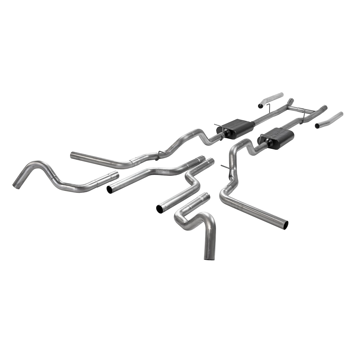 Flowmaster 817938 - American Thunder Crossmember-Back Exhaust System Fits 1967-1972 Ford F-100/250/350 V8 Without Side Tank, 2Wd Short And Long Bed, 2.5 Inch 409 Stainless Steel, Dual Exit Flowmaster 1