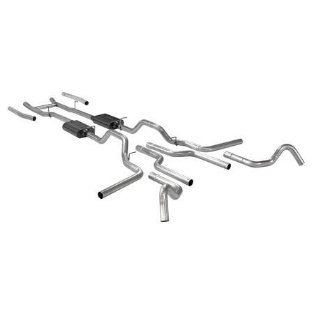 Flowmaster 817938 - American Thunder Crossmember-Back Exhaust System Fits 1967-1972 Ford F-100/250/350 V8 Without Side Tank, 2Wd Short And Long Bed, 2.5 Inch 409 Stainless Steel, Dual Exit Flowmaster 2