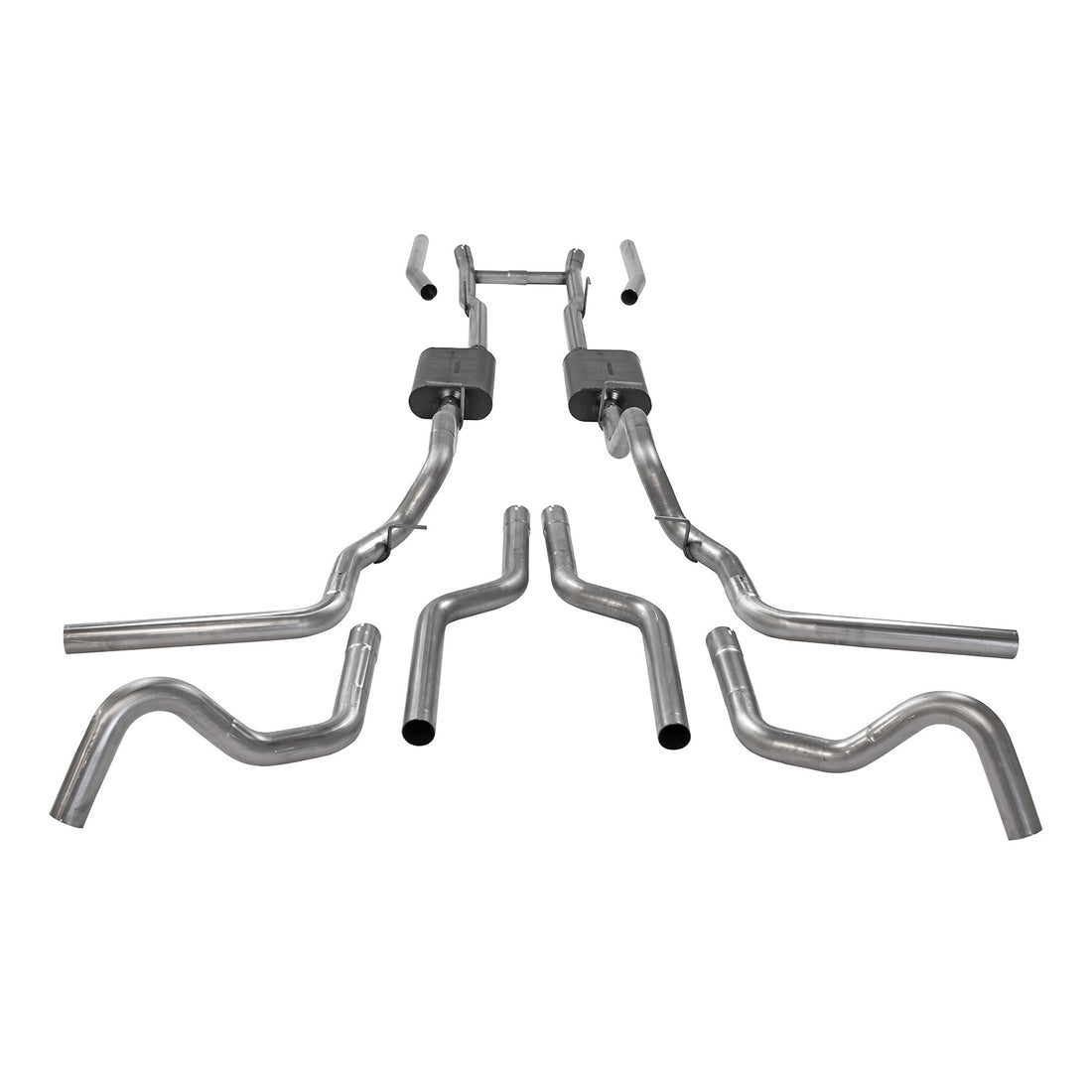 Flowmaster 817938 - American Thunder Crossmember-Back Exhaust System Fits 1967-1972 Ford F-100/250/350 V8 Without Side Tank, 2Wd Short And Long Bed, 2.5 Inch 409 Stainless Steel, Dual Exit Flowmaster 3