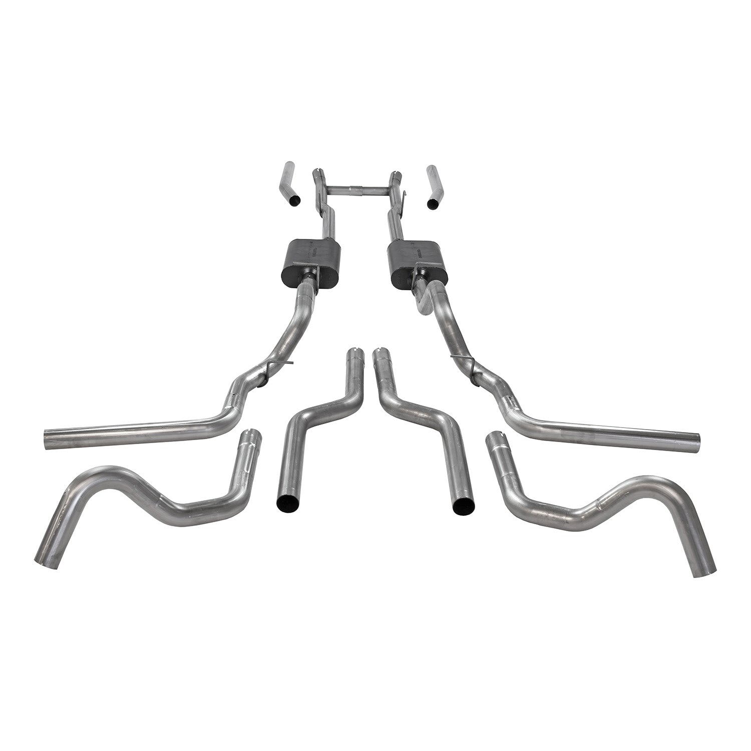 Flowmaster 817938 - American Thunder Crossmember-Back Exhaust System Fits 1967-1972 Ford F-100/250/350 V8 Without Side Tank, 2Wd Short And Long Bed, 2.5 Inch 409 Stainless Steel, Dual Exit Flowmaster 3