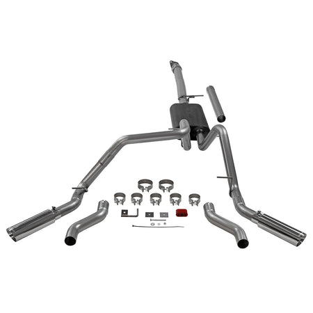 Flowmaster 818113 - American Thunder Cat-Back Exhaust System Fits 2019-2026 Chevrolet/Gmc Silverado/Sierra 2.7-Liter, Cat-Back, Dual Out Rear/Side Exit, Stainless Steel Exhaust System Flowmaster 3
