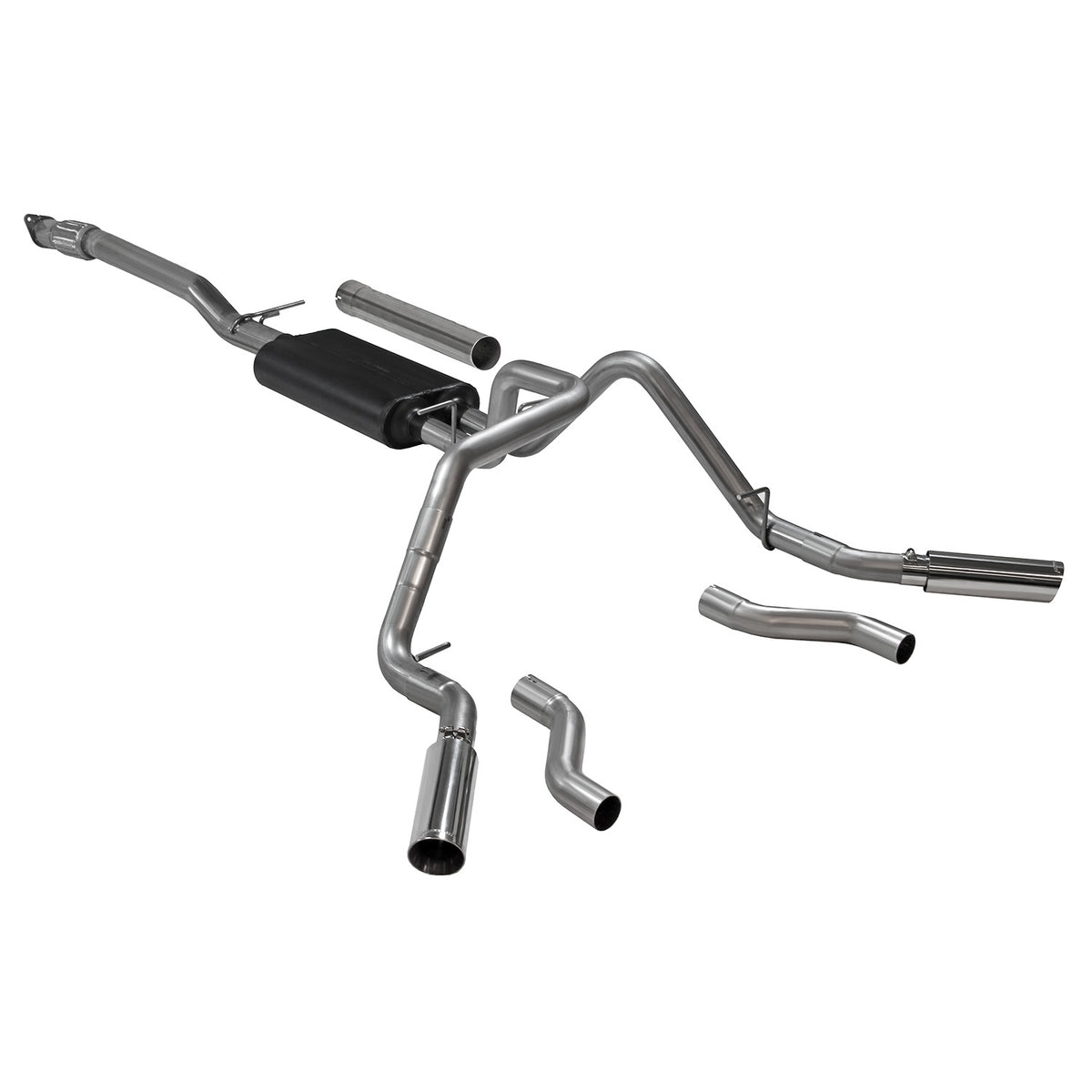 Flowmaster 818113 - American Thunder Cat-Back Exhaust System Fits 2019-2026 Chevrolet/Gmc Silverado/Sierra 2.7-Liter, Cat-Back, Dual Out Rear/Side Exit, Stainless Steel Exhaust System Flowmaster 5