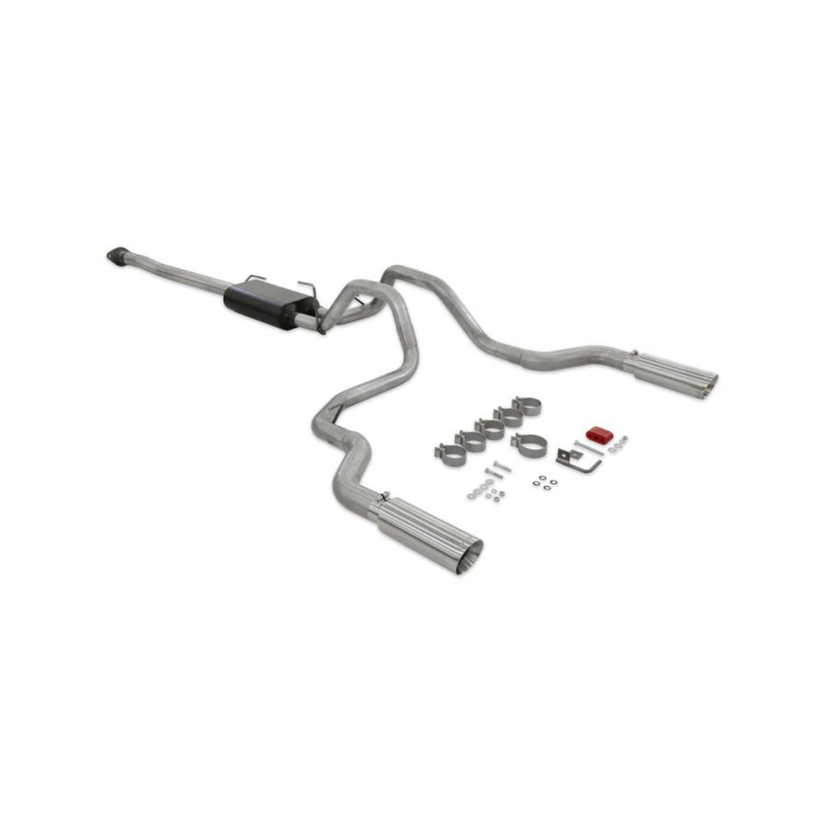 Flowmaster 818147 - Force Ii Cat-Back Exhaust System Fits 2015-2020 Ford F-150 2.7L, 3.3L, 3.5L, 5.0-Liter, Force Ii Cat-Back, Dual Out Rear Exit, 4.00-Inch Polished Tips, Stainless Steel Exhaust System Flowmaster 3
