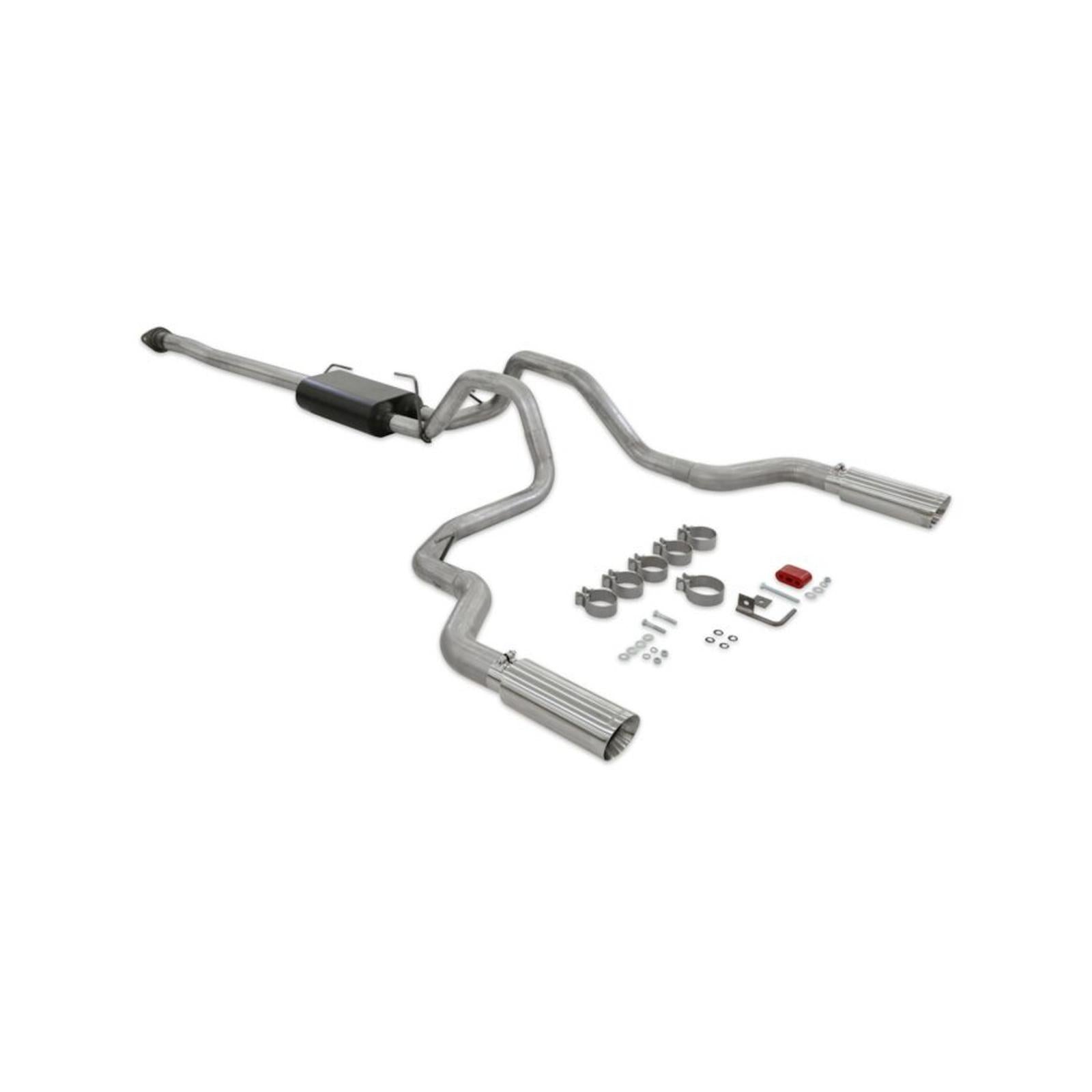Flowmaster 818147 - Force Ii Cat-Back Exhaust System Fits 2015-2020 Ford F-150 2.7L, 3.3L, 3.5L, 5.0-Liter, Force Ii Cat-Back, Dual Out Rear Exit, 4.00-Inch Polished Tips, Stainless Steel Exhaust System Flowmaster 3