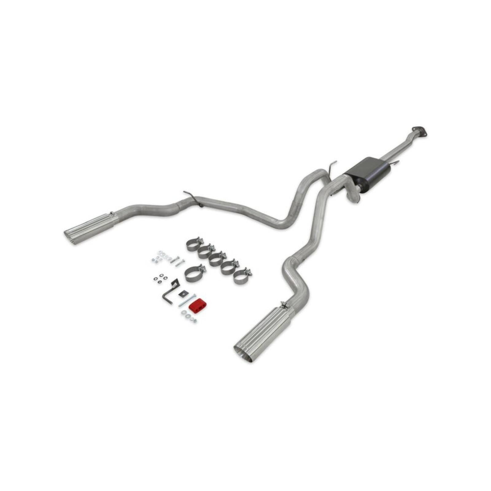 Flowmaster 818147 - Force Ii Cat-Back Exhaust System Fits 2015-2020 Ford F-150 2.7L, 3.3L, 3.5L, 5.0-Liter, Force Ii Cat-Back, Dual Out Rear Exit, 4.00-Inch Polished Tips, Stainless Steel Exhaust System Flowmaster 4