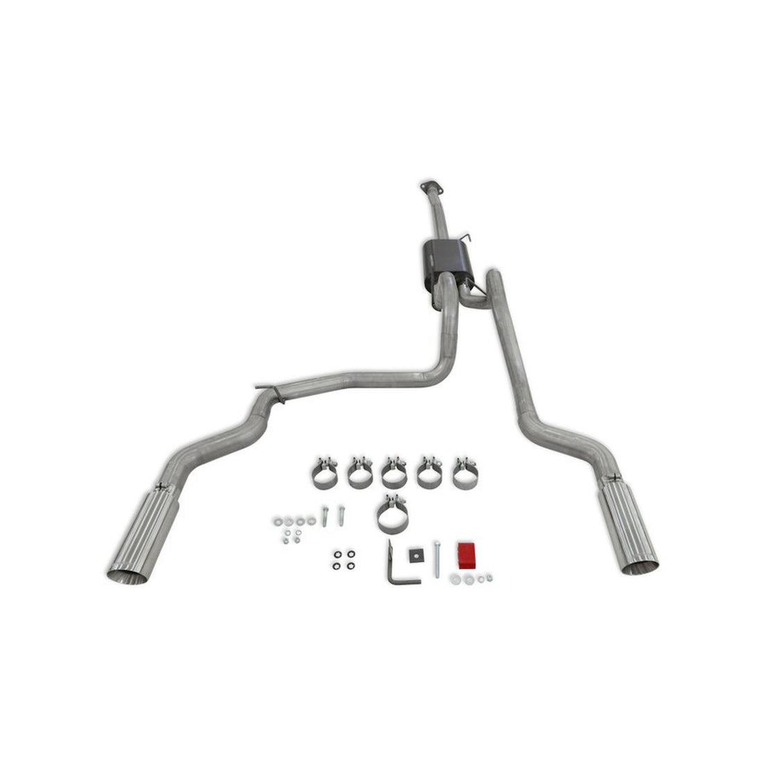 Flowmaster 818147 - Force Ii Cat-Back Exhaust System Fits 2015-2020 Ford F-150 2.7L, 3.3L, 3.5L, 5.0-Liter, Force Ii Cat-Back, Dual Out Rear Exit, 4.00-Inch Polished Tips, Stainless Steel Exhaust System Flowmaster 5