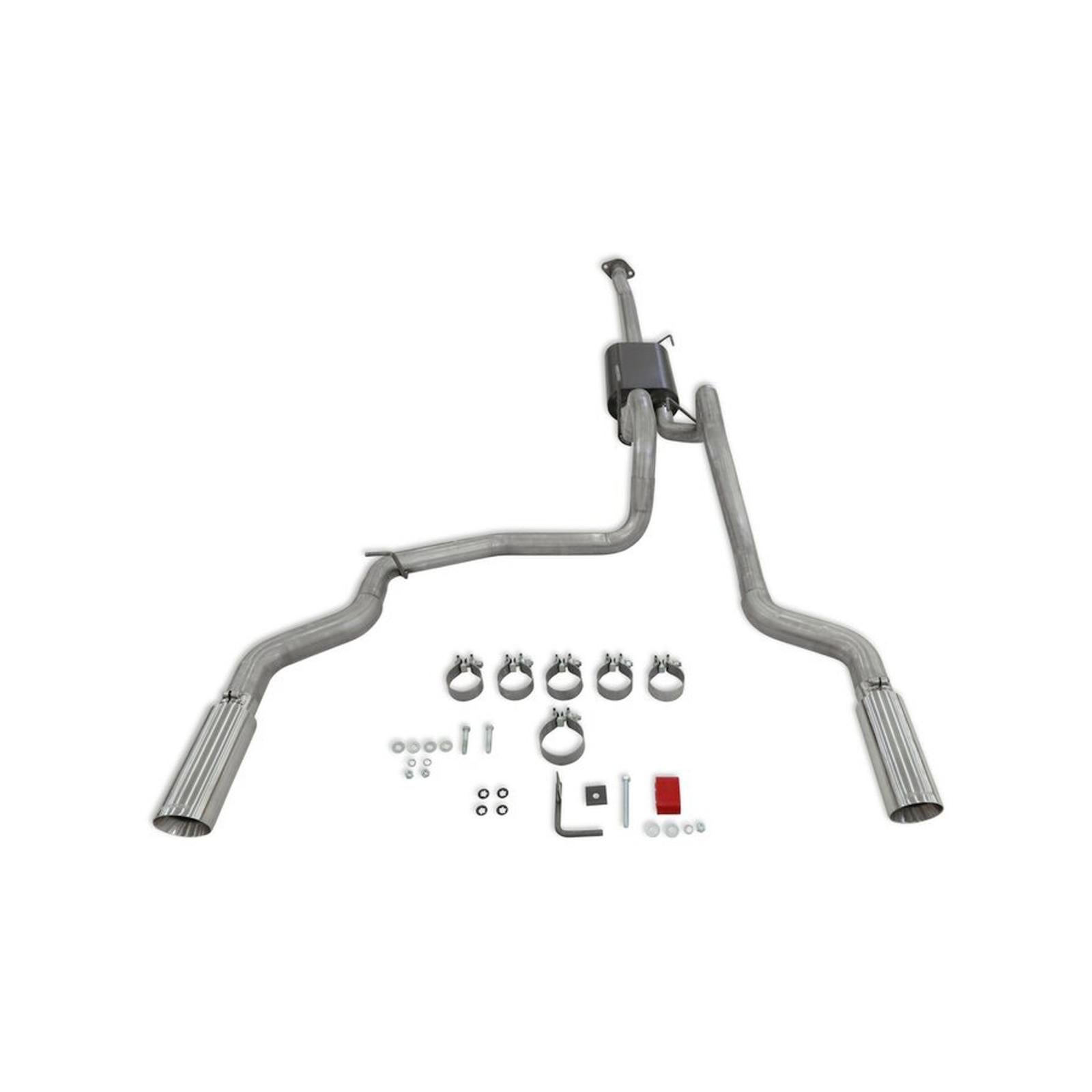 Flowmaster 818147 - Force Ii Cat-Back Exhaust System Fits 2015-2020 Ford F-150 2.7L, 3.3L, 3.5L, 5.0-Liter, Force Ii Cat-Back, Dual Out Rear Exit, 4.00-Inch Polished Tips, Stainless Steel Exhaust System Flowmaster 5