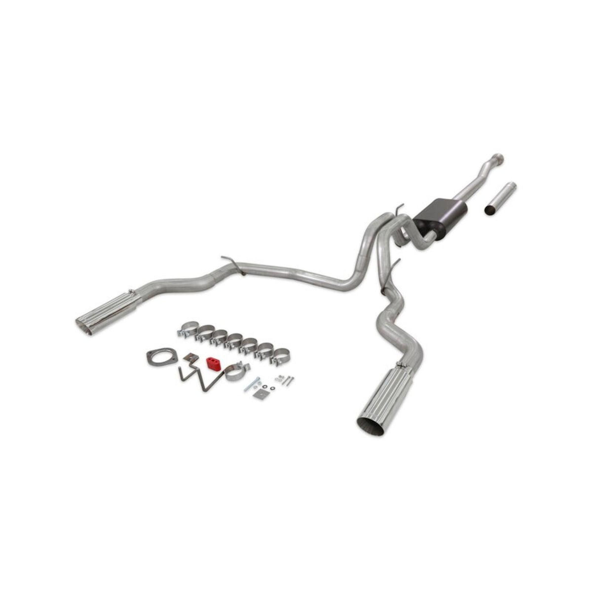 Flowmaster 818148 - Force Ii Cat-Back Exhaust System Fits 2021-2025 Ford F-150 2.7, 3.5, 5.0-Liter, Force Ii Cat-Back, Dual Out Rear Exit, 4.00-Inch Polished Tips, Stainless Steel Exhaust System Flowmaster 2