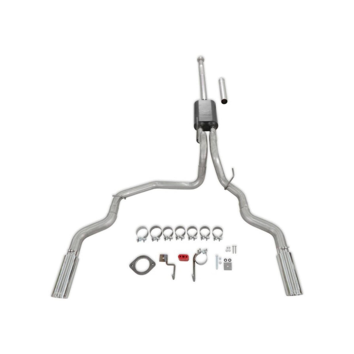 Flowmaster 818148 - Force Ii Cat-Back Exhaust System Fits 2021-2025 Ford F-150 2.7, 3.5, 5.0-Liter, Force Ii Cat-Back, Dual Out Rear Exit, 4.00-Inch Polished Tips, Stainless Steel Exhaust System Flowmaster 3