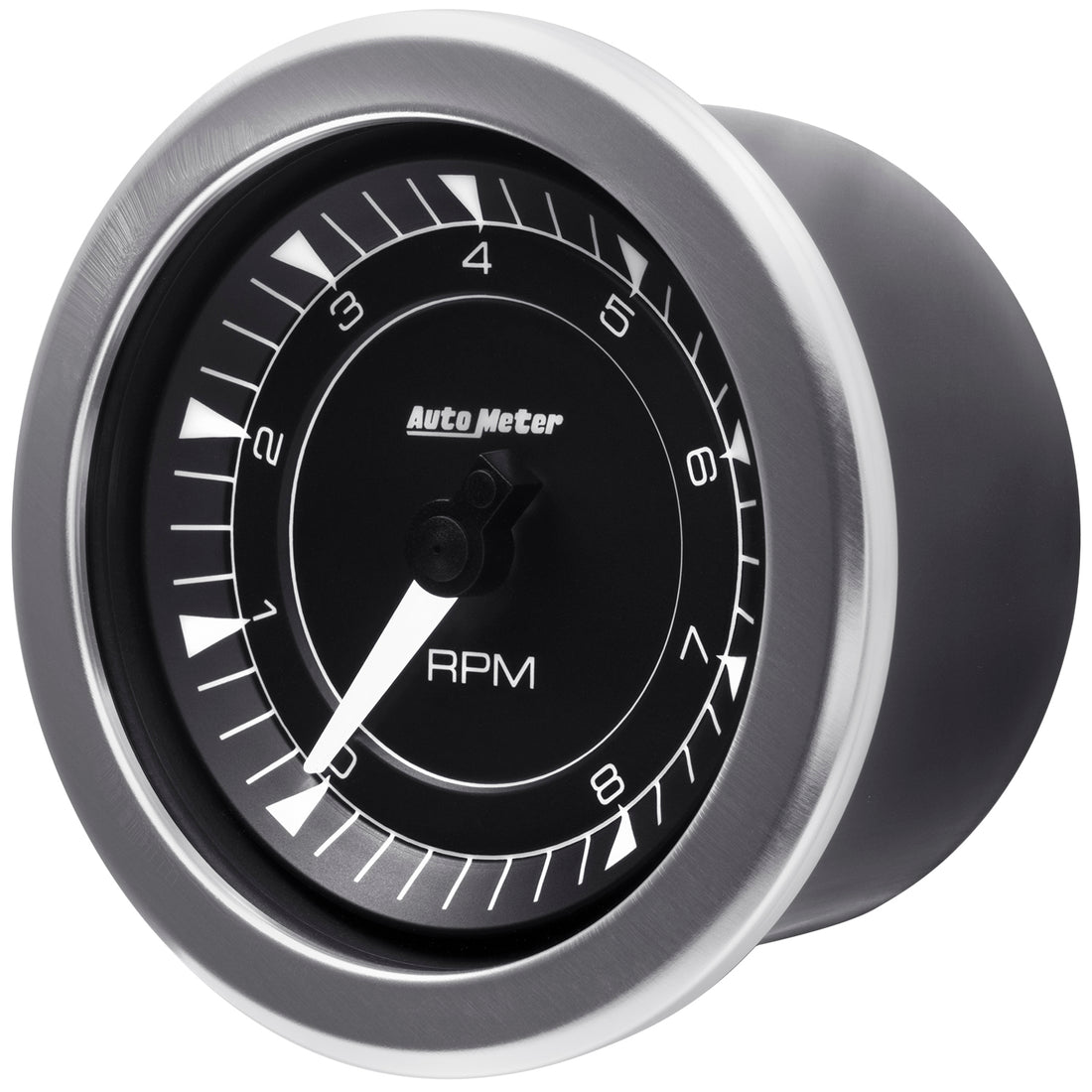 AutoMeter 8197 - GAUGE, TACHOMETER, 3 3/8", 8K RPM, IN-DASH, CHRONO