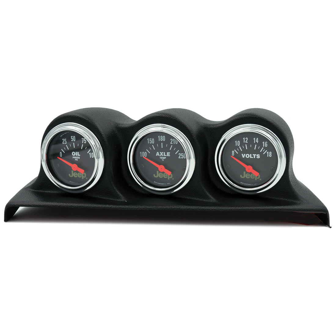 AutoMeter 8200 - GAUGE KIT, 3 PC, WRANGLER (JK) 07-10, OIL PSI/AXLE TEMP/VOLT 3