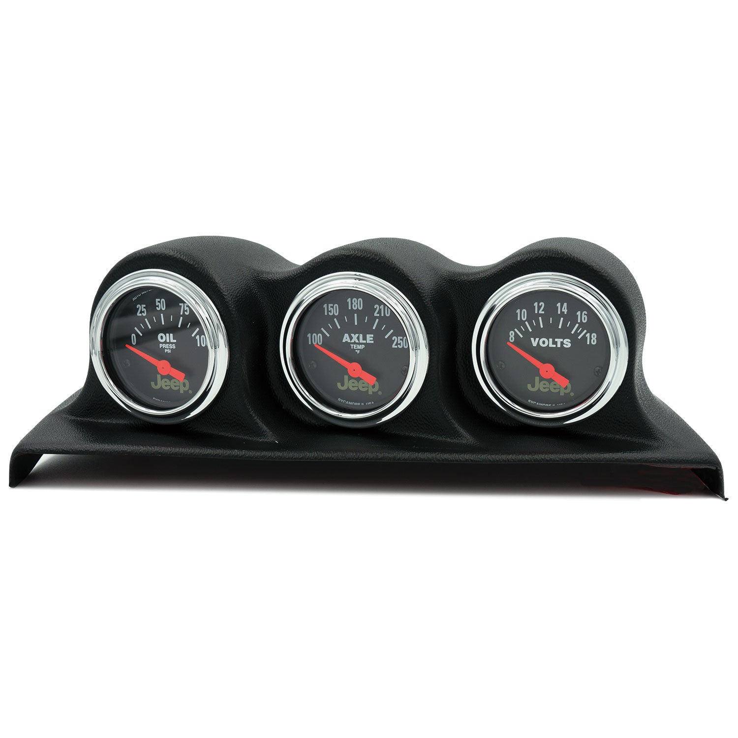 AutoMeter 8200 - GAUGE KIT, 3 PC, WRANGLER (JK) 07-10, OIL PSI/AXLE TEMP/VOLT 3