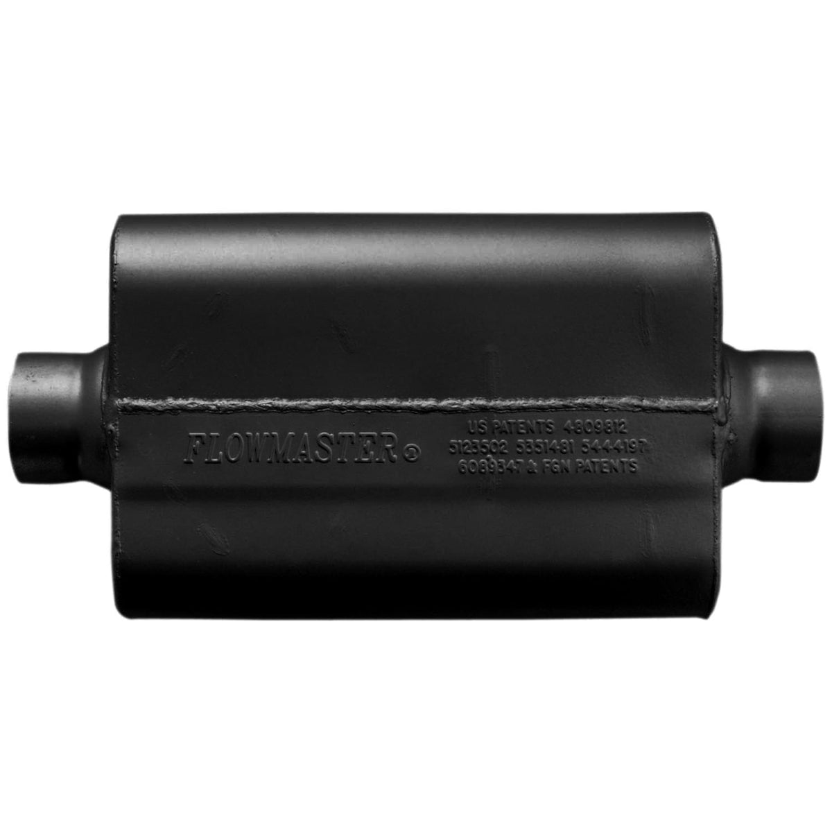 Flowmaster Exhaust Flowmaster 8325508 - 50 Series Delta Force Race Muffler 50 Series Race Muffler 409SS 2.50 Center In 2.50 Center Out, Low Profile -Aggressive Sound Flowmaster