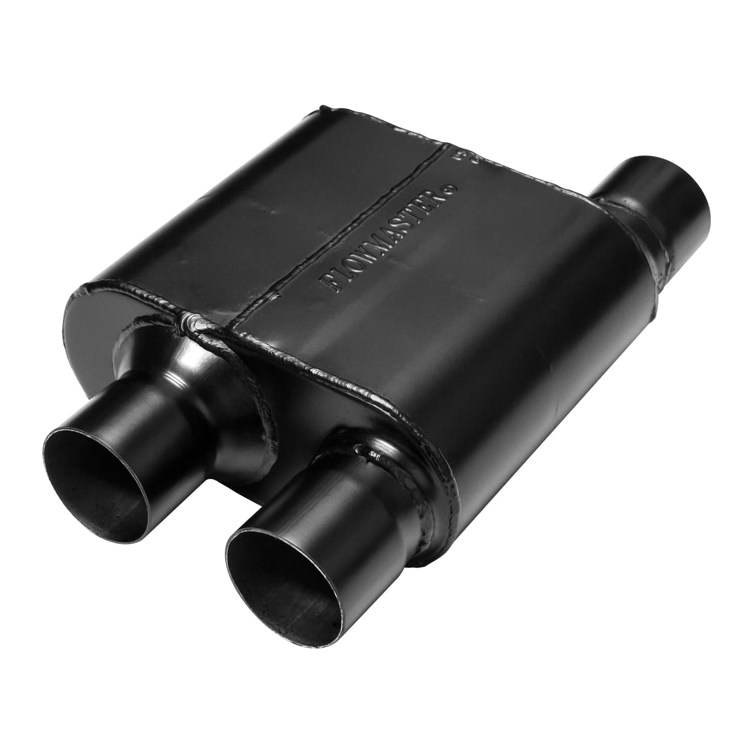 Flowmaster Exhaust Flowmaster 8425810 - Super 10 Series Chambered Muffler Super 10 Series Stainless Steel 2.50 Offset In Dual Out Crossflow- Aggressive Sound Flowmaster