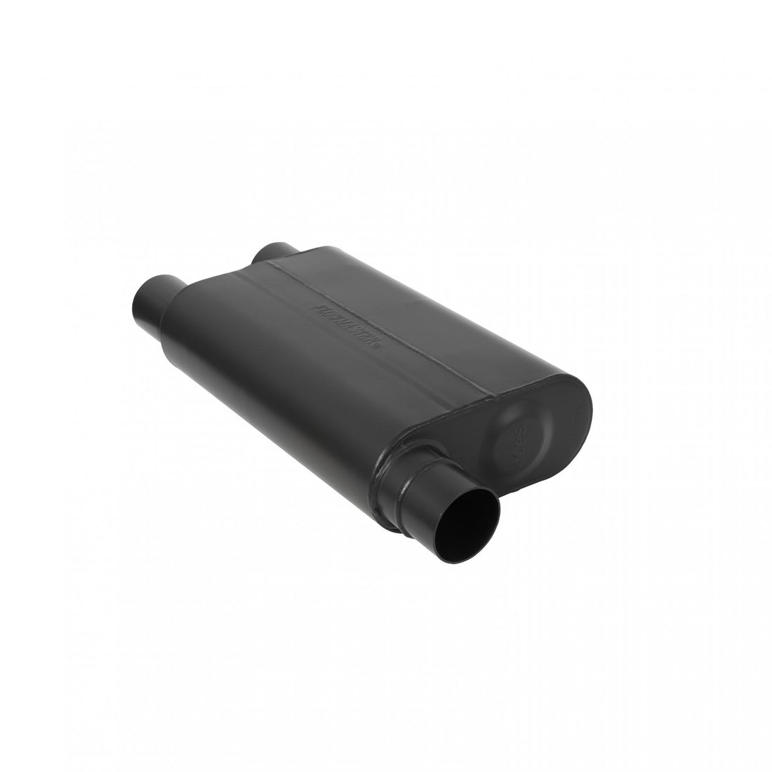 Flowmaster 842583 - 80 Series Chambered Muffler 80 Series Crossflow Stainless Steel 2.50 Offset In 2.50 Dual Out Aggressive Sound Flowmaster 2