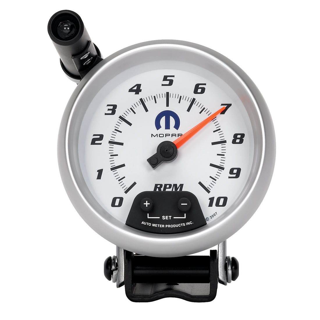 AutoMeter 880037 - GAUGE, TACHOMETER, 3 3/4", 10K RPM, PEDESTAL W/ EXT. QUICK-LITE, WHITE, MOPAR 3