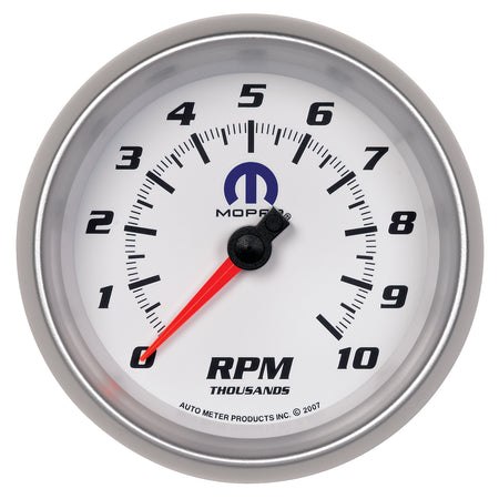 AutoMeter 880038 - GAUGE, TACHOMETER, 3 3/8", 10K RPM, IN-DASH, WHITE, MOPAR 5