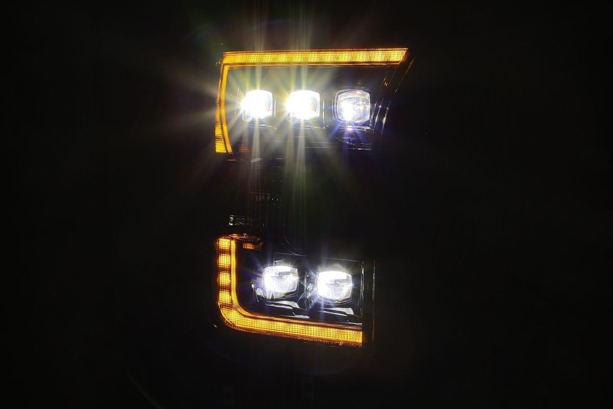AlphaRex 880152 - LED Projector Headlights Plank Style Design Matte Black 17