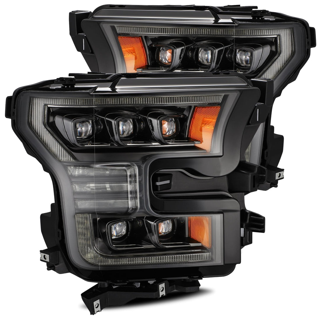 AlphaRex 880163 - LED Projector Headlights Plank Style Design Midnight Black 2