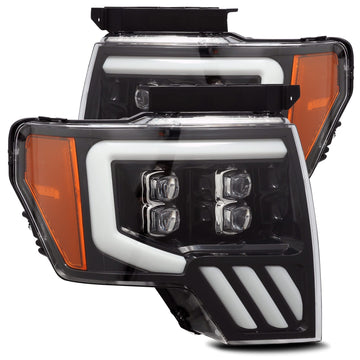AlphaRex 880190 - LED Projector Headlights Plank Style Design Gloss Black 2