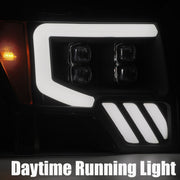 AlphaRex 880190 - LED Projector Headlights Plank Style Design Gloss Black 3
