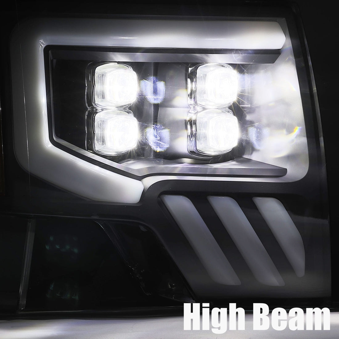 AlphaRex 880190 - LED Projector Headlights Plank Style Design Gloss Black