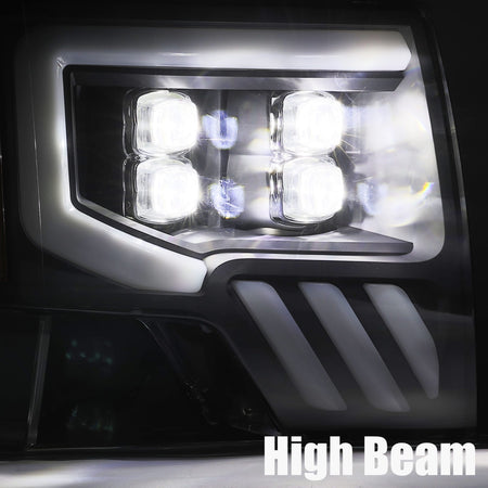 AlphaRex 880191 - LED Projector Headlights Plank Style Design Chrome 6