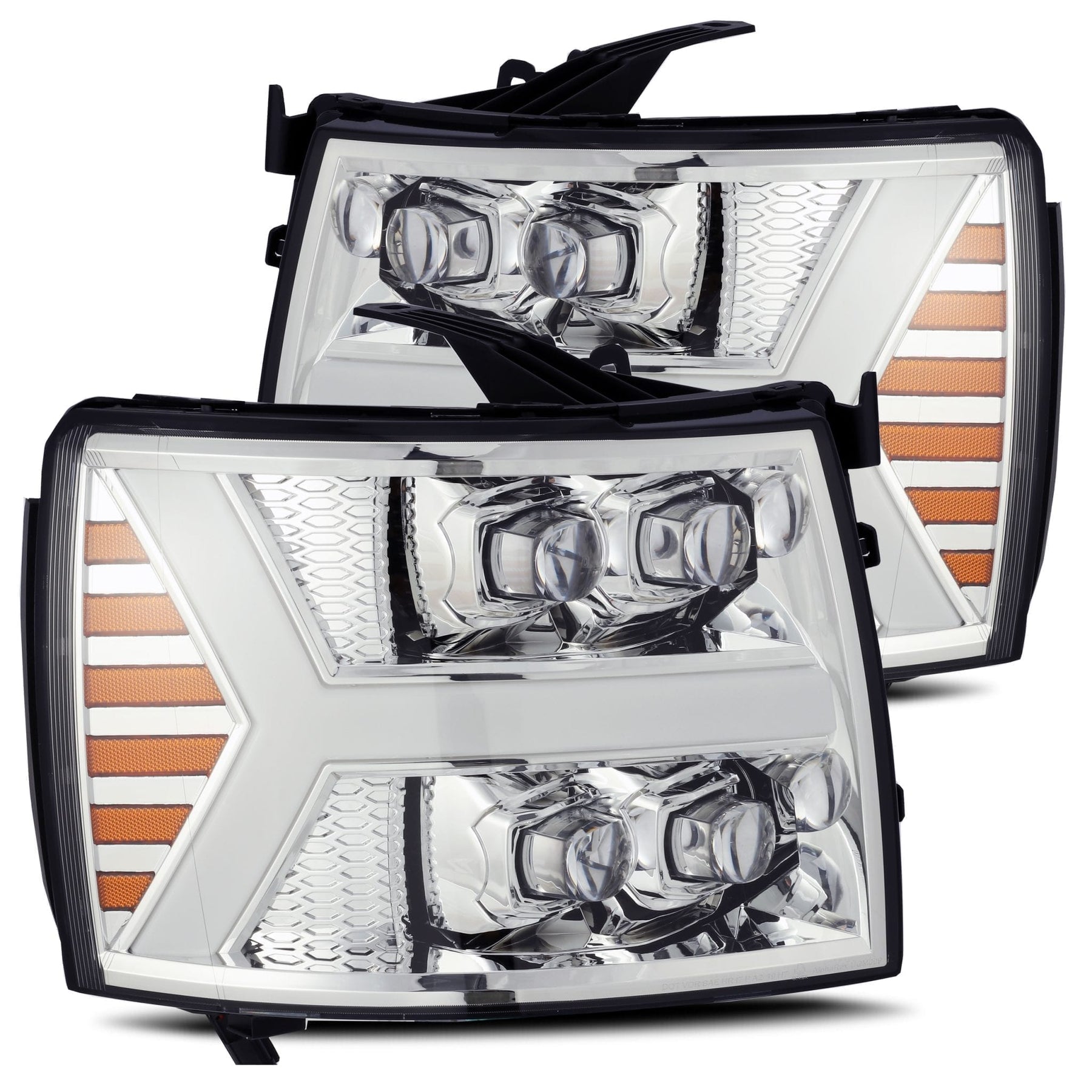 AlphaRex 880207 - LED Projector Headlights Plank Style Design Chrome 2