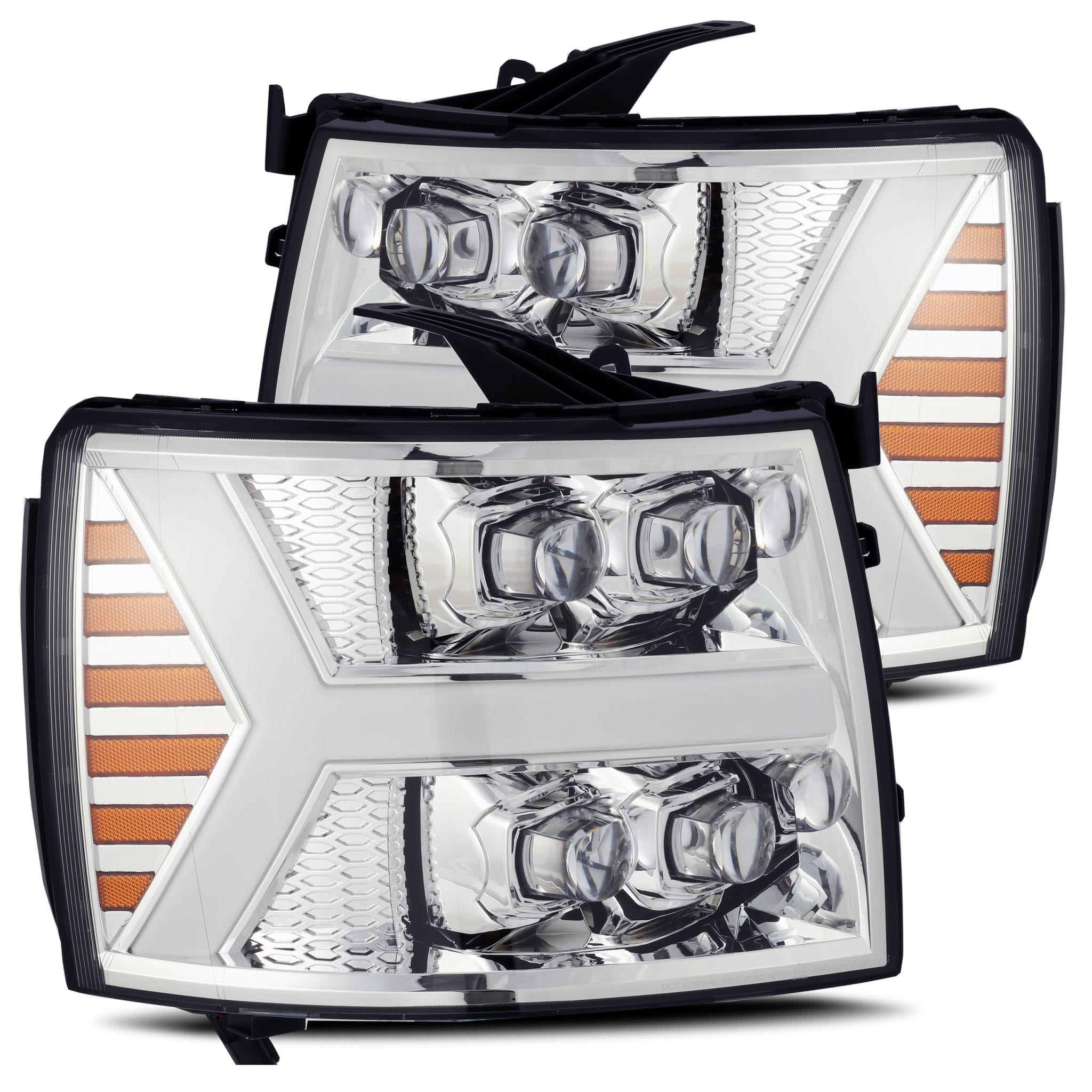AlphaRex 880207 - LED Projector Headlights Plank Style Design Chrome 2