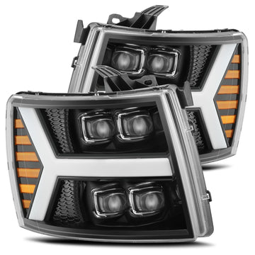 AlphaRex 880208 - LED Projector Headlights Plank Style Design Gloss Black 2