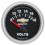 AutoMeter 880444 - GAUGE, VOLTMETER, 2 1/16", 18V, ELECTRIC, CHEVY GOLD BOWTIE 3