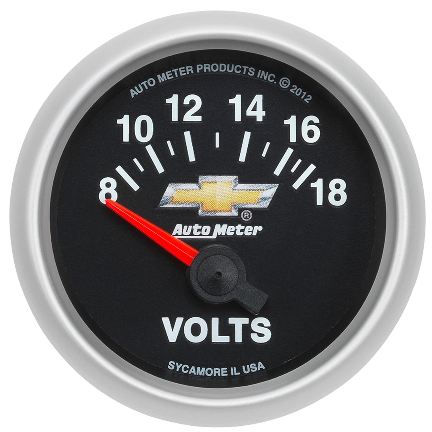 AutoMeter 880444 - GAUGE, VOLTMETER, 2 1/16", 18V, ELECTRIC, CHEVY GOLD BOWTIE 3