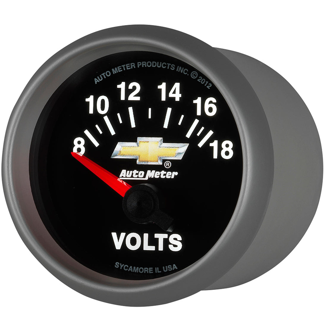AutoMeter 880444 - GAUGE, VOLTMETER, 2 1/16", 18V, ELECTRIC, CHEVY GOLD BOWTIE 5