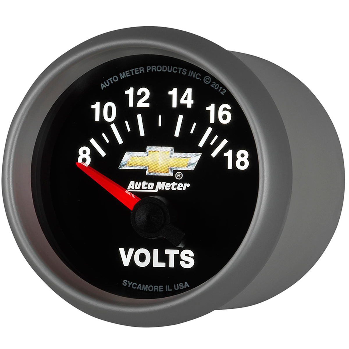 AutoMeter 880444 - GAUGE, VOLTMETER, 2 1/16", 18V, ELECTRIC, CHEVY GOLD BOWTIE 5