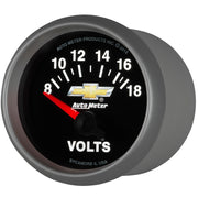 AutoMeter 880444 - GAUGE, VOLTMETER, 2 1/16", 18V, ELECTRIC, CHEVY GOLD BOWTIE 5
