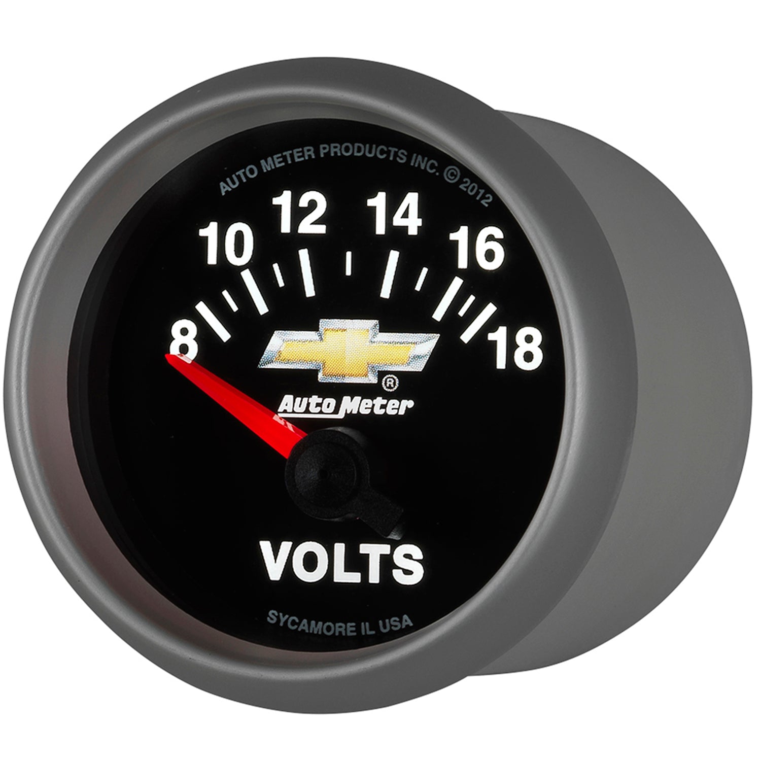 AutoMeter 880444 - GAUGE, VOLTMETER, 2 1/16", 18V, ELECTRIC, CHEVY GOLD BOWTIE 5