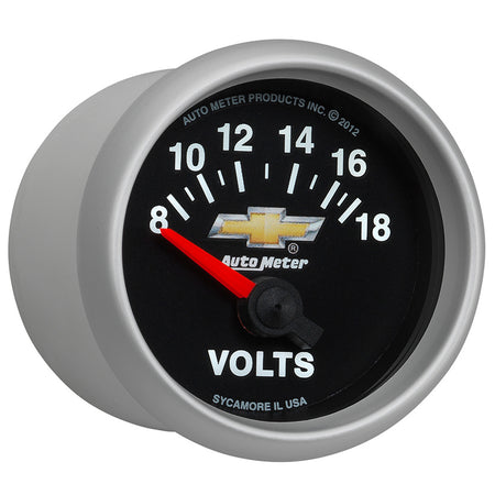 AutoMeter 880444 - GAUGE, VOLTMETER, 2 1/16", 18V, ELECTRIC, CHEVY GOLD BOWTIE 7