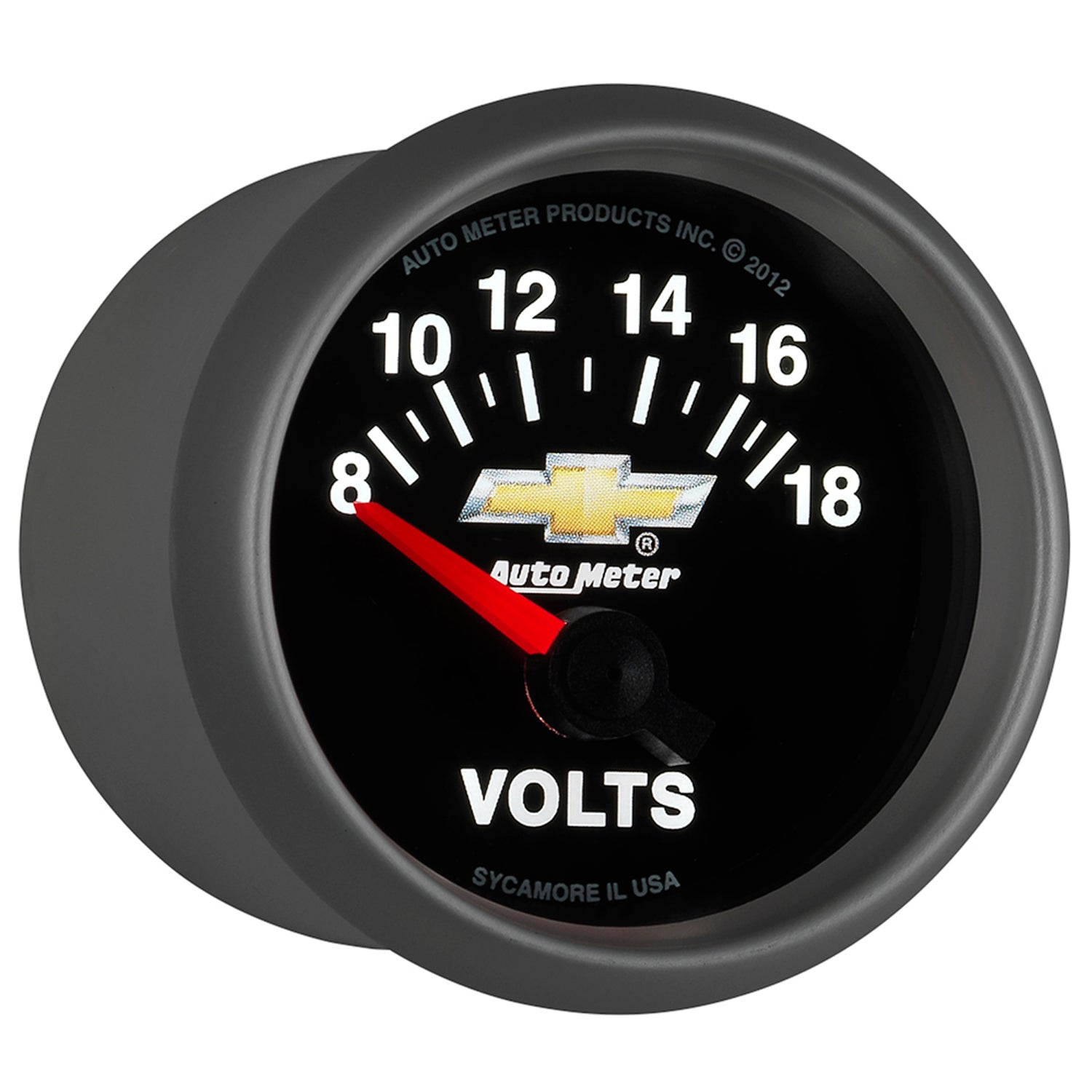 AutoMeter 880444 - GAUGE, VOLTMETER, 2 1/16", 18V, ELECTRIC, CHEVY GOLD BOWTIE 8