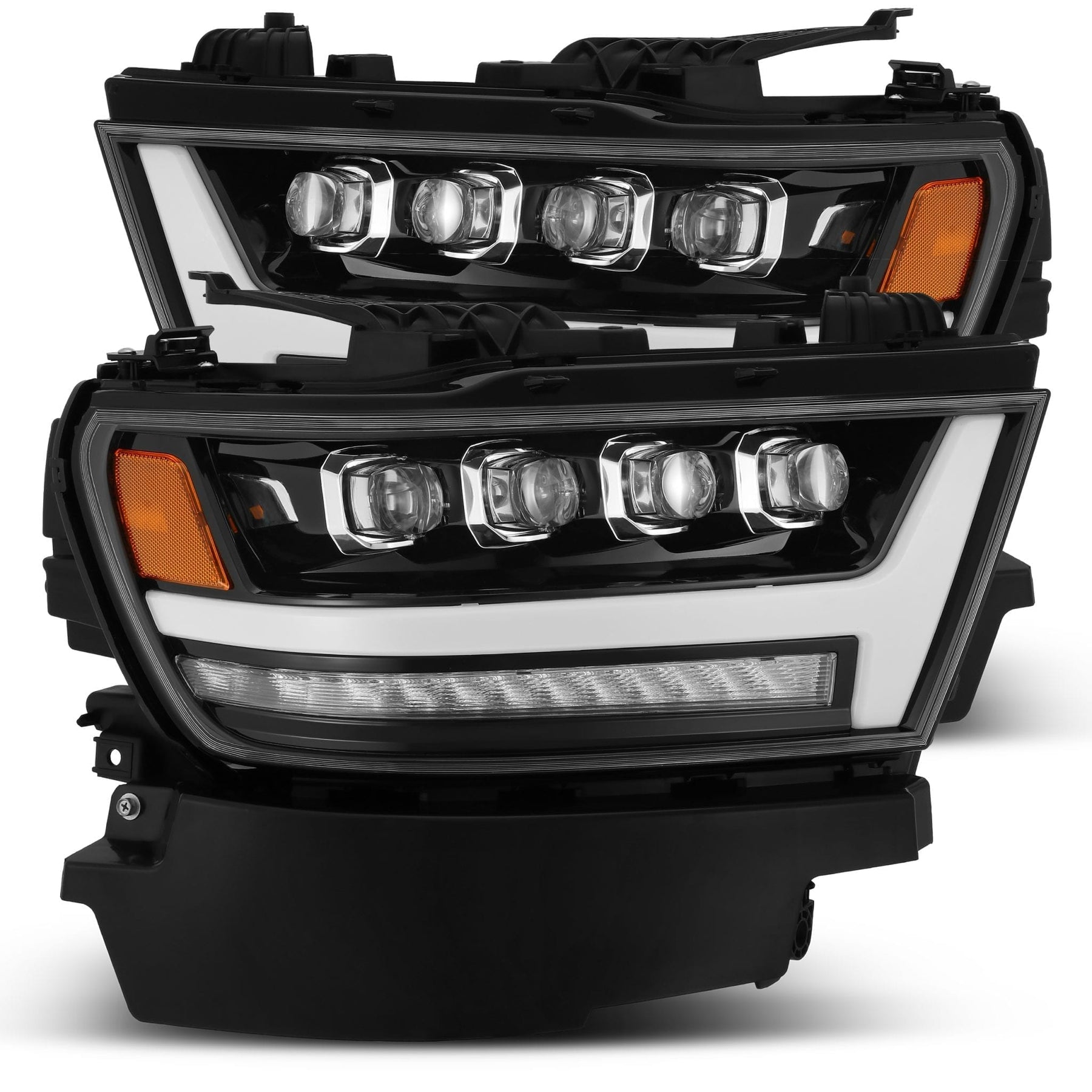 AlphaRex 880516 - LED Projector Headlights Plank Style Design Gloss Black 2