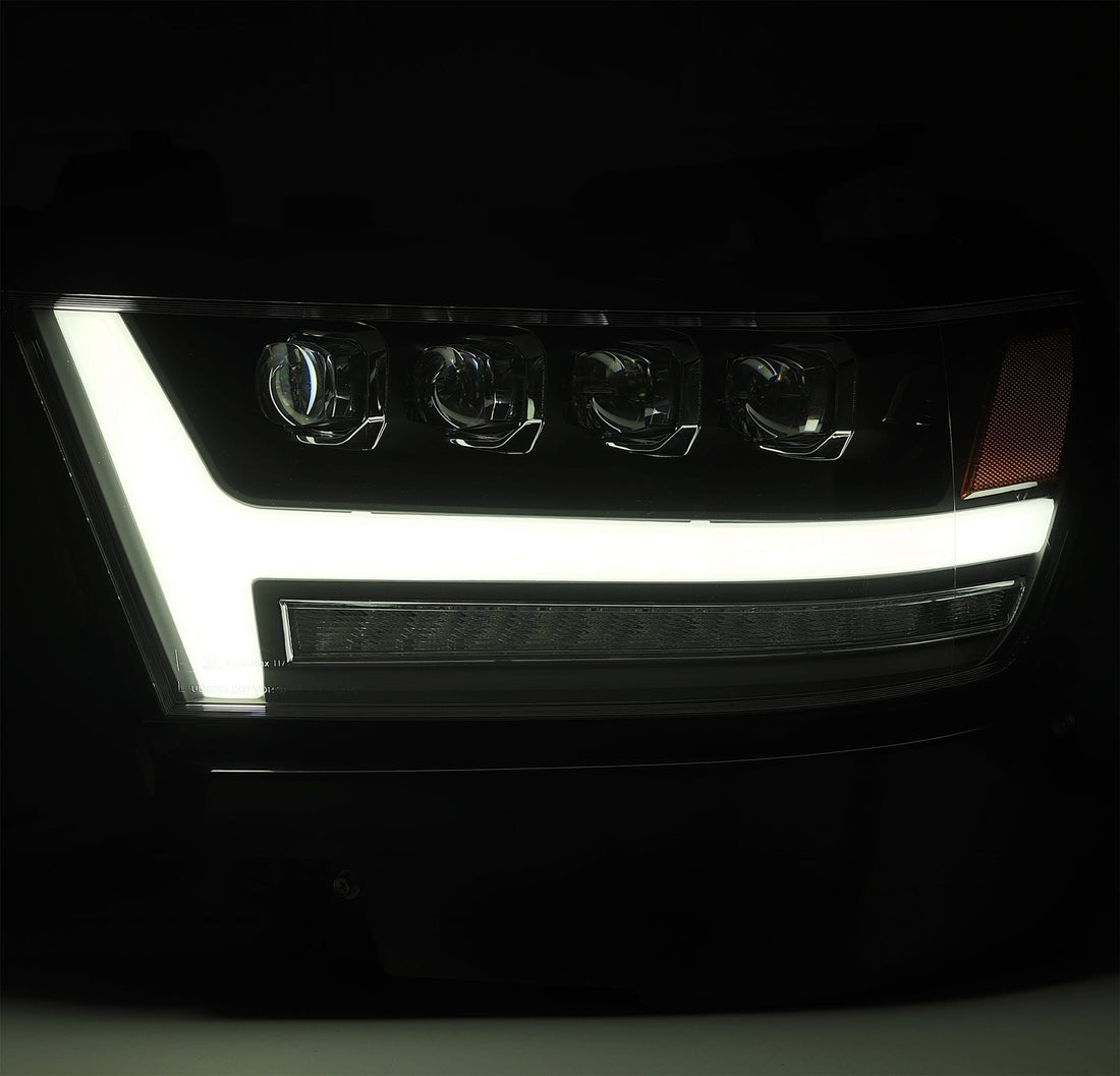 AlphaRex 880516 - LED Projector Headlights Plank Style Design Gloss Black 4