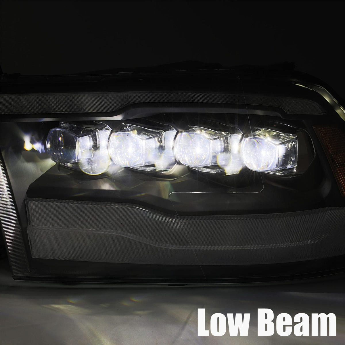 AlphaRex 880541 - LED Projector Headlights Plank Style Design Midnight Black 4