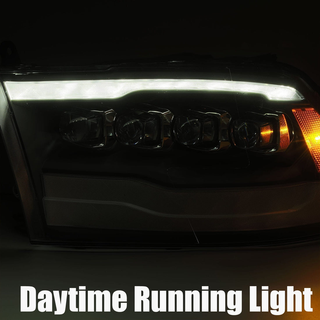 AlphaRex 880541 - LED Projector Headlights Plank Style Design Midnight Black