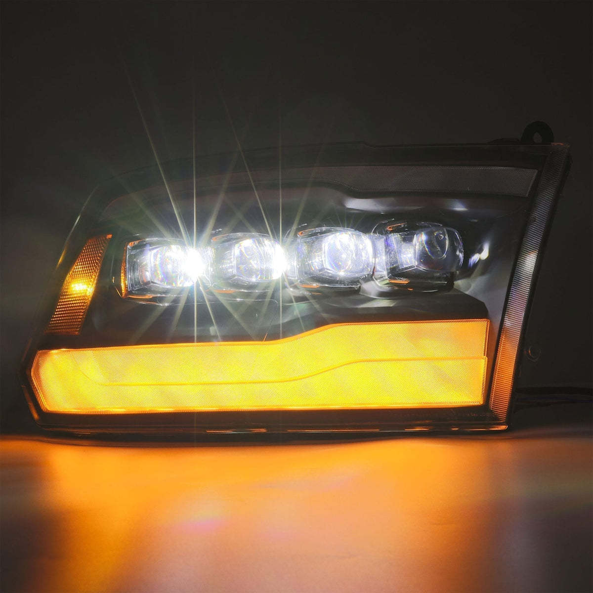 AlphaRex 880590 - LED Projector Headlights Plank Style Design Gloss Black