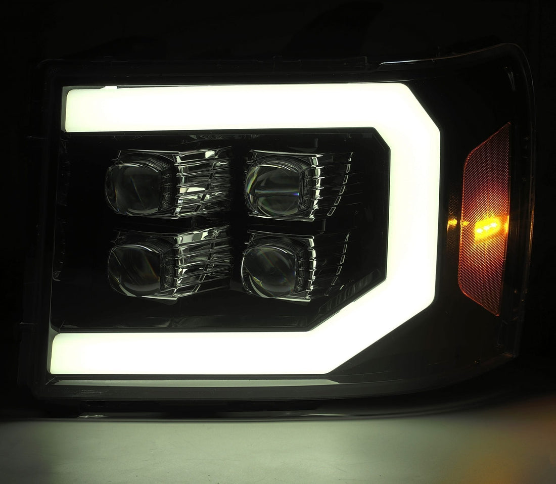 AlphaRex 880609 - LED Projector Headlights Plank Style Design Gloss Black