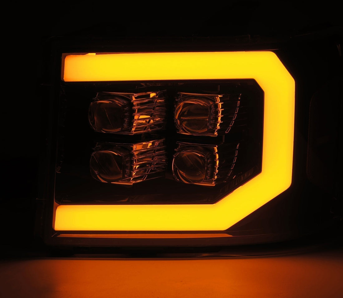 AlphaRex 880609 - LED Projector Headlights Plank Style Design Gloss Black