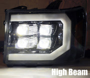 AlphaRex 880609 - LED Projector Headlights Plank Style Design Gloss Black 2